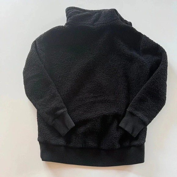 ATHLETA-Funnel Neck-Black-Sherpa Pullover- Cozy- Oversized-Athleisure-Women’s XS - Picture 4 of 14